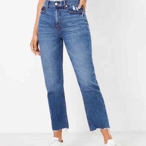 Loft High Waist Straight Crop jeans